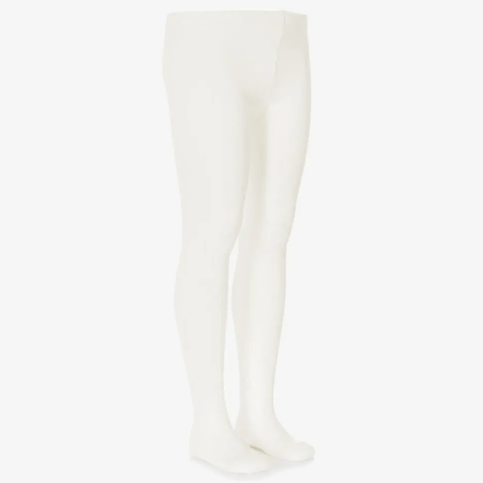 Girls Ivory Cotton Tights