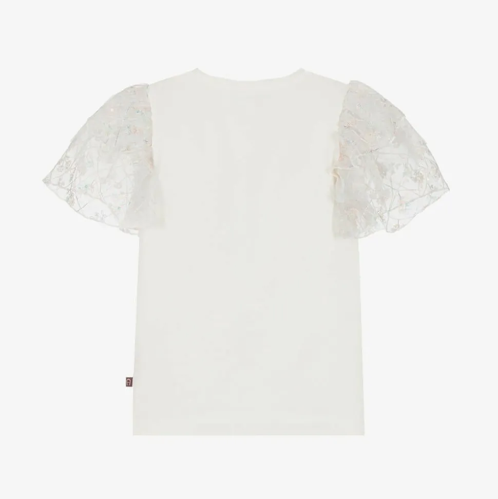 Girls Ivory Cotton T-Shirt