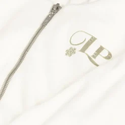 Girls Ivory Cotton Velour Tracksuit