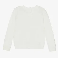 Girls Ivory Dog Knit Jumper