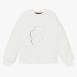 Girls Ivory Double B Viscose Sweatshirt