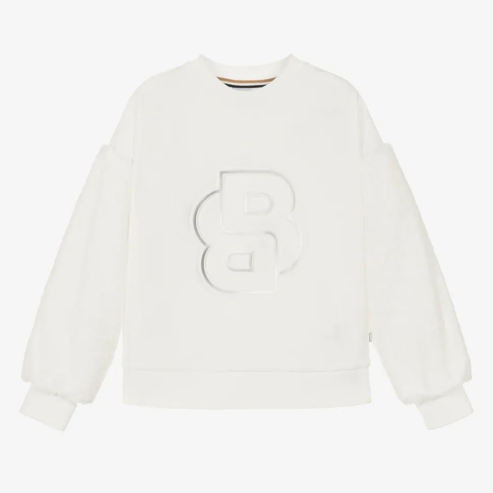 Girls Ivory Double B Viscose Sweatshirt