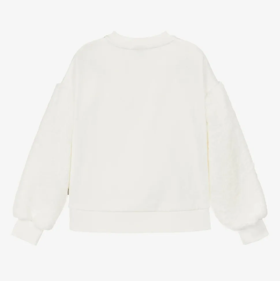 Girls Ivory Double B Viscose Sweatshirt