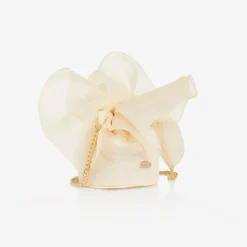 Girls Ivory Embroidered Tulle Bag (12cm)