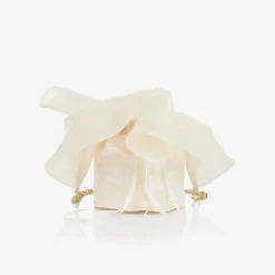 Girls Ivory Embroidered Tulle Bag (12cm)