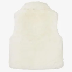 Girls Ivory Faux Fur Gilet