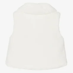 Girls Ivory Faux Fur Gilet