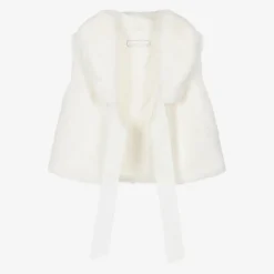 Girls Ivory Faux Fur Gilet