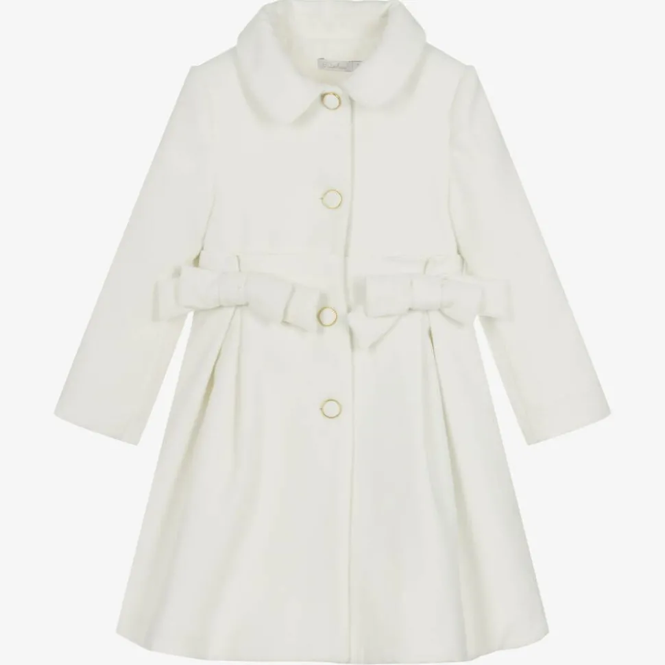 Girls Ivory Felted Coat