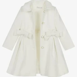 Girls Ivory Felted Coat