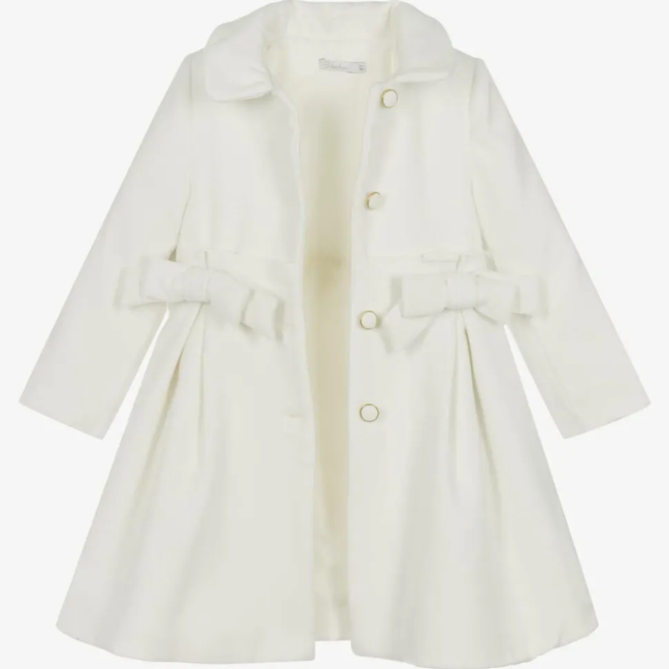 Girls Ivory Felted Coat