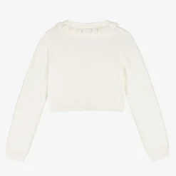 Girls Ivory Frill Cardigan