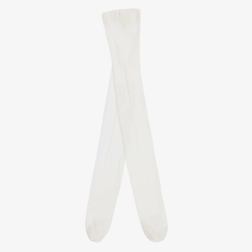 Girls Ivory Glitter Tights