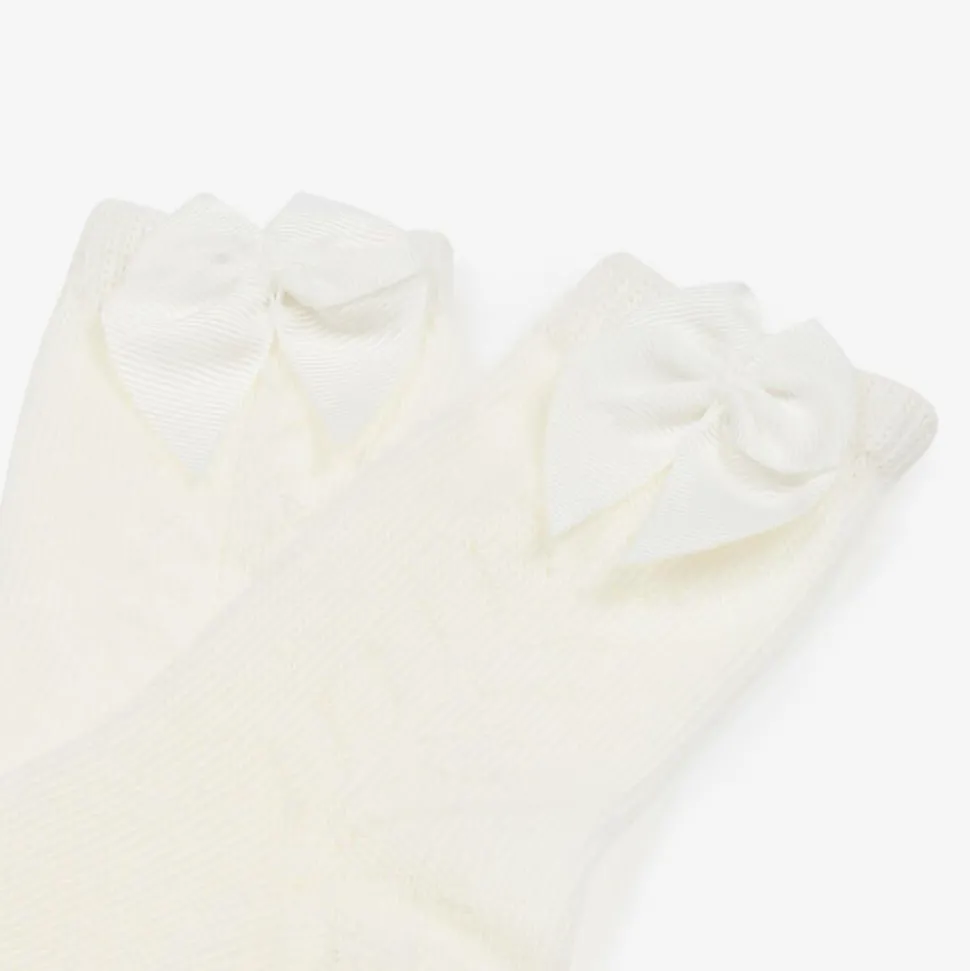 Girls Ivory Knitted Socks