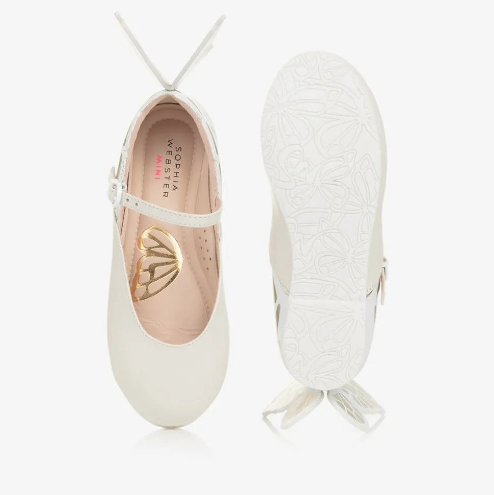 Girls Ivory Leather Shoes