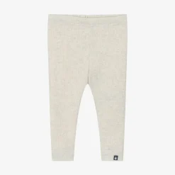 Girls Ivory Organic Cotton Leggings