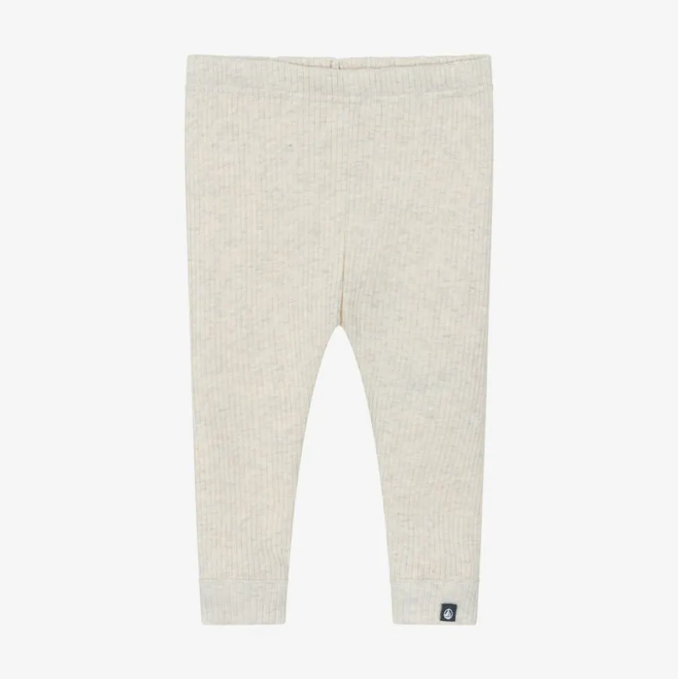 Girls Ivory Organic Cotton Leggings
