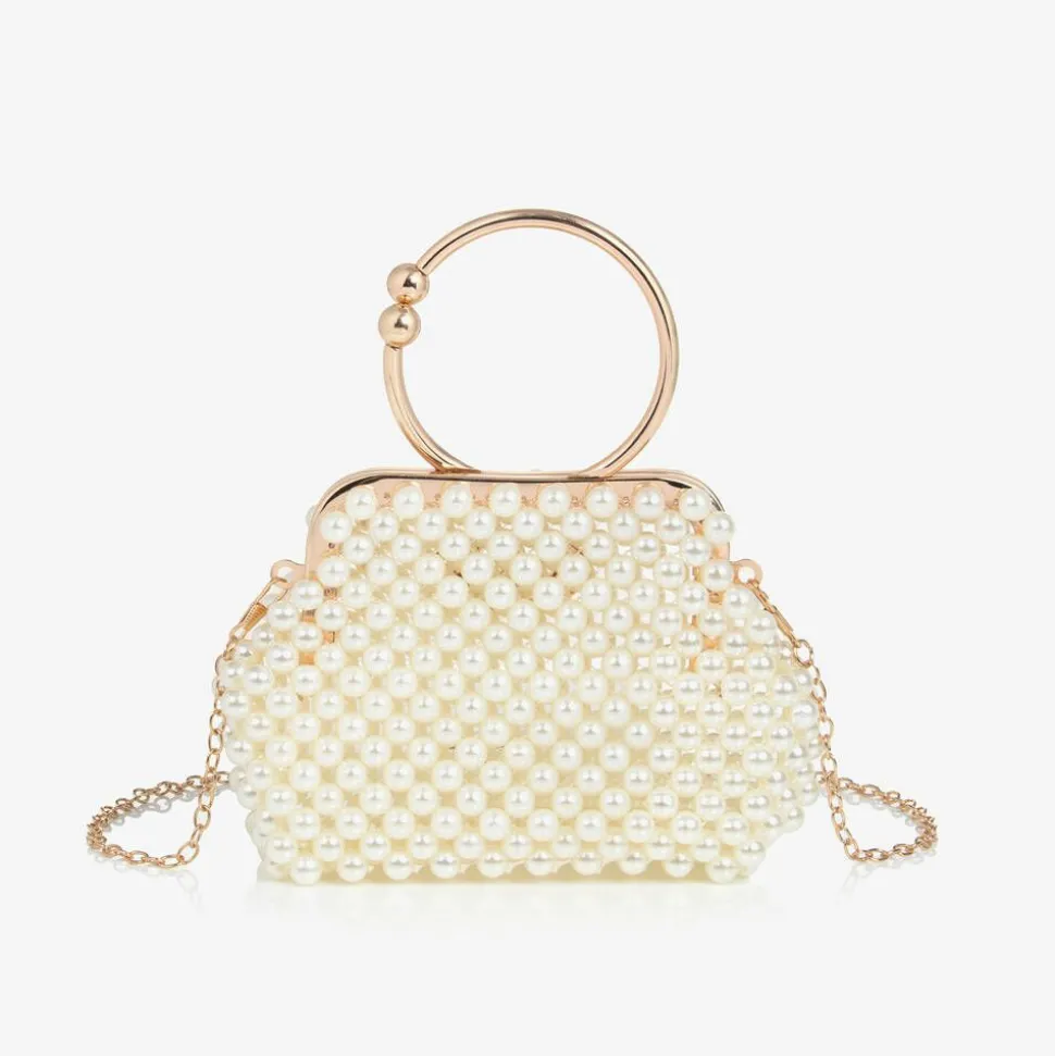 Girls Ivory Pearl Bead Bag (12cm)