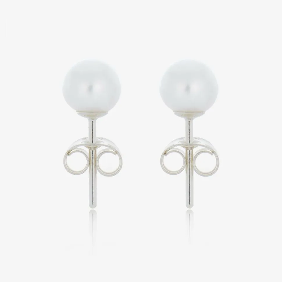 Girls Ivory Pearl Earrings (5mm)
