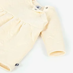 Girls Ivory Quilted Heart Cotton Dress