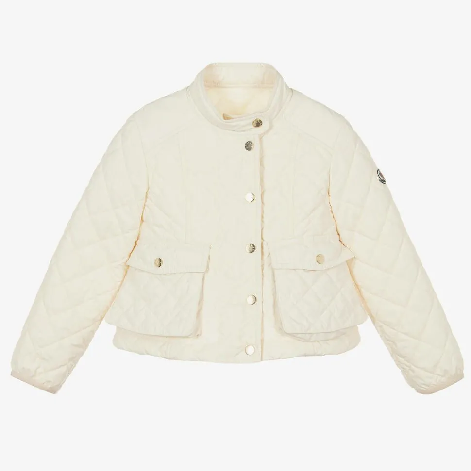 Girls Ivory Quilted Kamaria Jacket