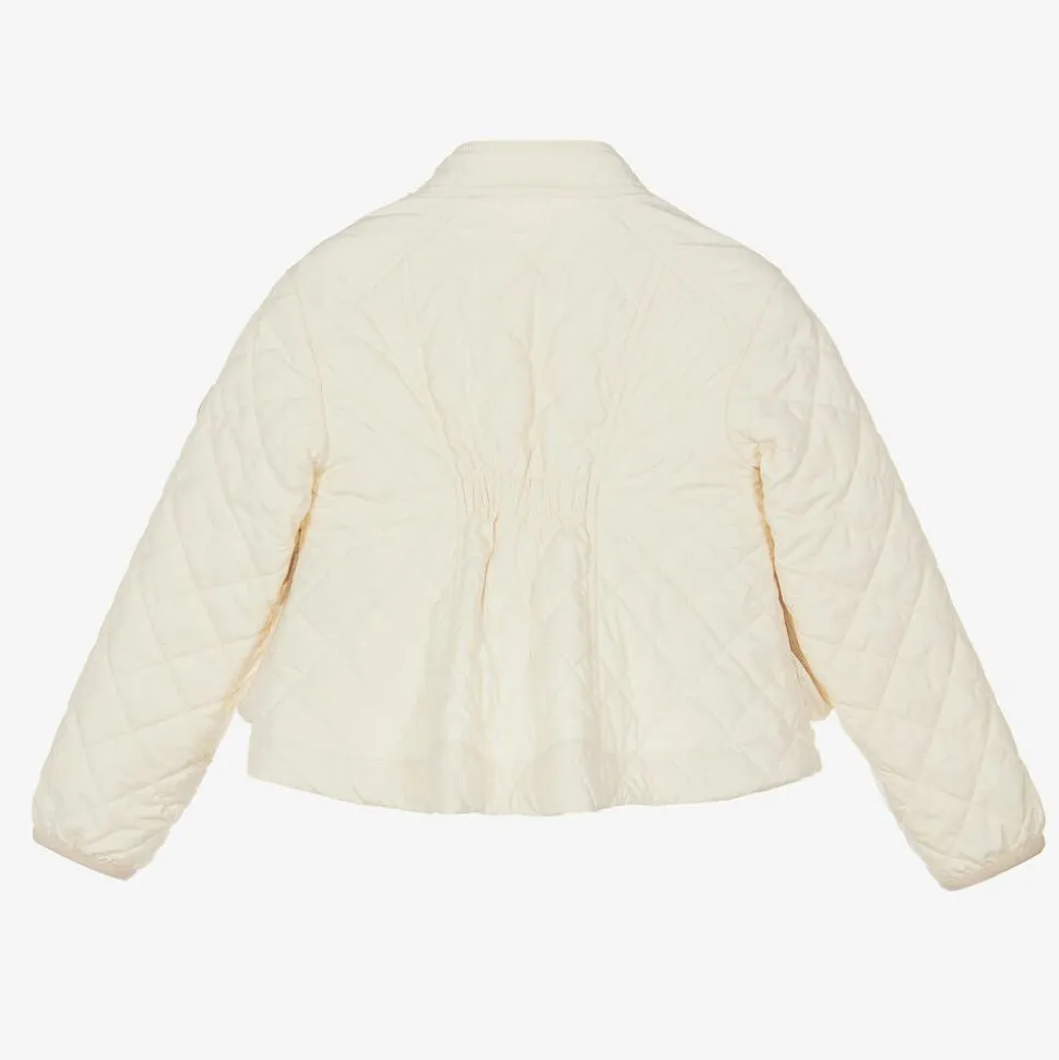 Girls Ivory Quilted Kamaria Jacket