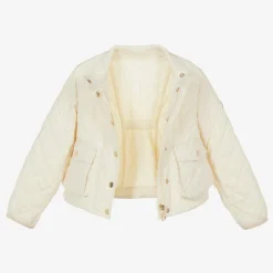 Girls Ivory Quilted Kamaria Jacket