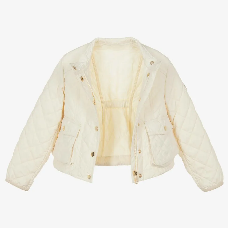 Girls Ivory Quilted Kamaria Jacket