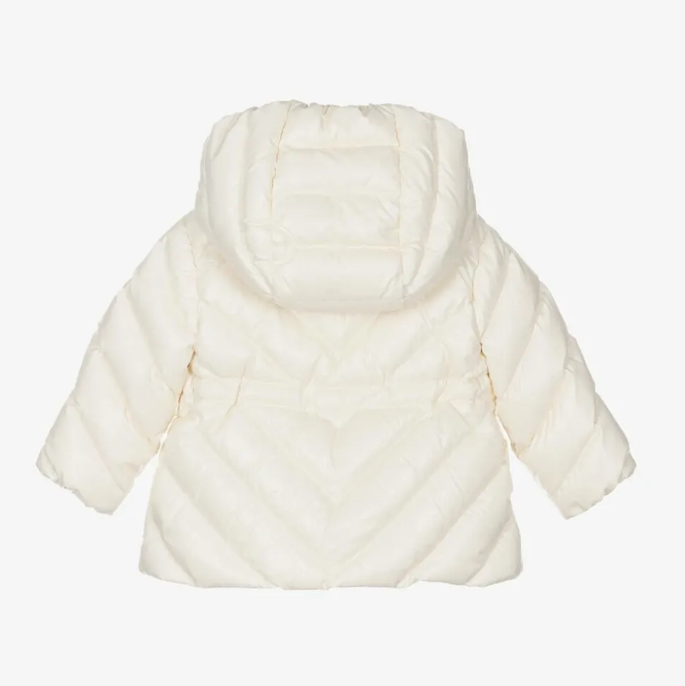 Girls Ivory Sanaa Hooded Down Coat