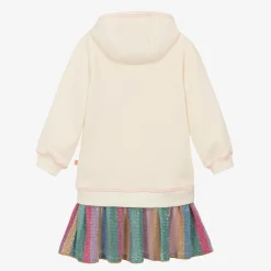 Girls Ivory Sequin Hooded Dress