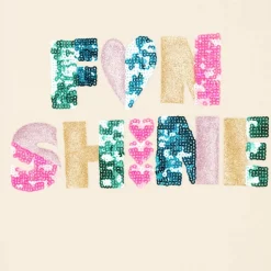 Girls Ivory Sequin Hooded Dress