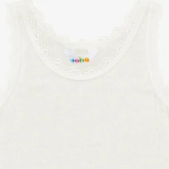 Girls Ivory Thermal Wool Vest
