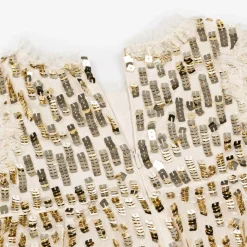 Girls Ivory Tulle & Sequin Dress