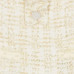 Girls Ivory Tweed Dress