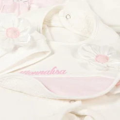 Girls Ivory Velour & Jersey Babysuit Set