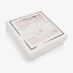 Girls Ivory Velour & Jersey Babysuit Set