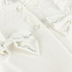 Girls Ivory Velour Babygrow Set