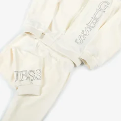 Girls Ivory Velour Tracksuit