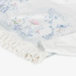 Girls Ivory Woodland Print Cotton Sweatshirt