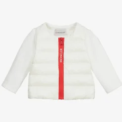 Girls Ivory Zip-Up Puffer Top