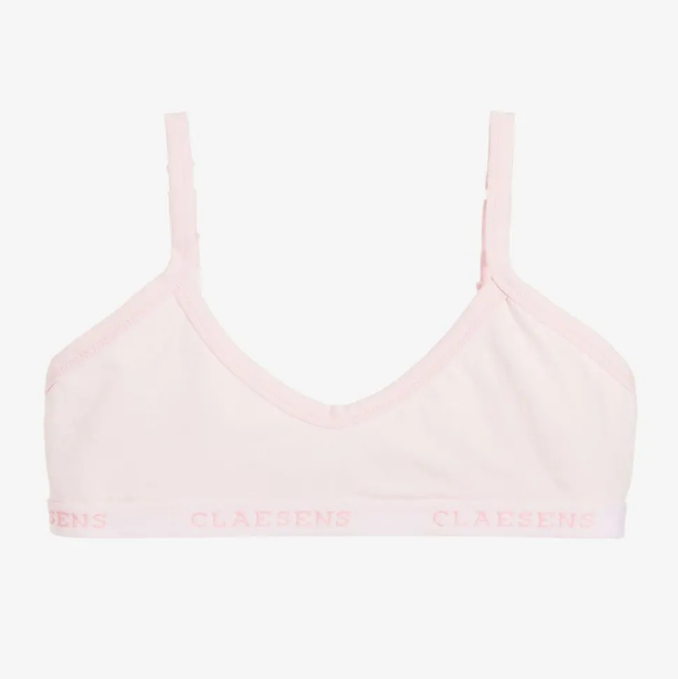 Girls Light Pink Cotton Jersey Bra
