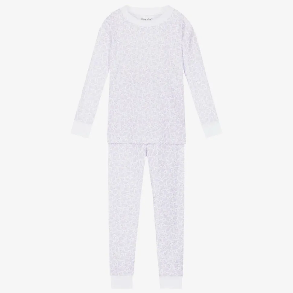 Girls Lilac Summer Gardens Cotton Pyjamas