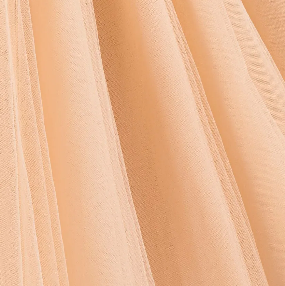 Girls Long Pink Sequinned Tulle Dress