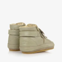 Girls Metallic Gold Leather Bow Pre-Walkers