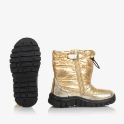Girls Metallic Gold Snow Boots
