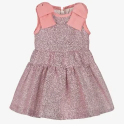 Girls Metallic Pink Glitter Dress