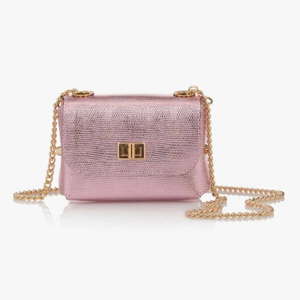 Girls Metallic Pink Shoulder Bag (14cm)
