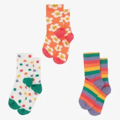 Girls Multicoloured Cotton Socks (3 Pack)