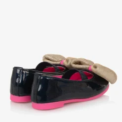 Girls Navy Blue Ballerina Pumps