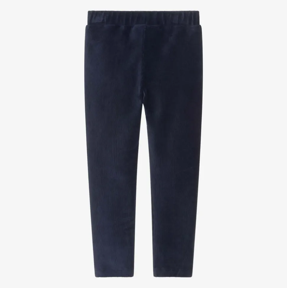 Girls Navy Blue Corduroy Jeggings